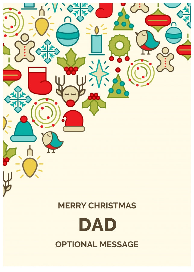 Merry Christmas Card for Dad - Christmas Icons