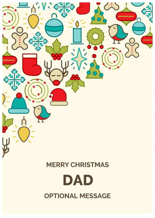 Merry Christmas Card for Dad - Christmas Icons