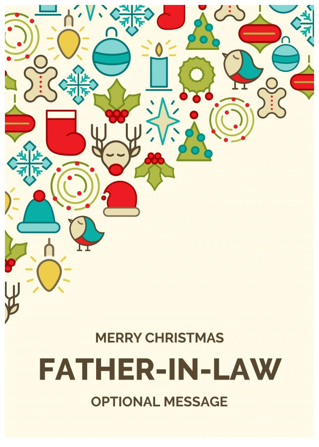 Merry Christmas Card for Father-in-law - Christmas Icons