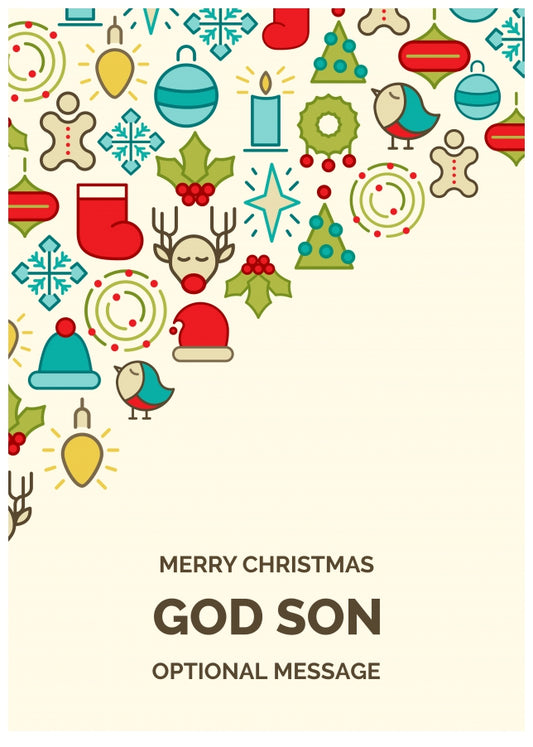 Merry Christmas Card for God Son - Christmas Icons