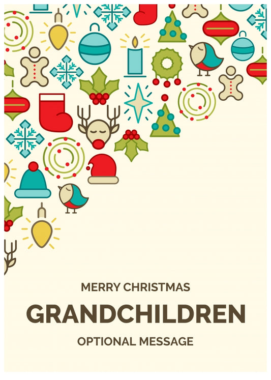 Merry Christmas Card for Grandchildren - Christmas Icons