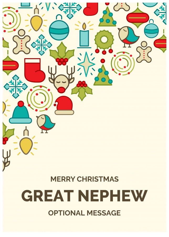 Merry Christmas Card for Great Nephew - Christmas Icons