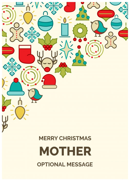 Merry Christmas Card for Mother - Christmas Icons