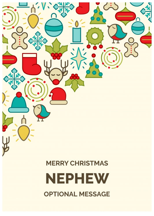 Merry Christmas Card for Nephew - Christmas Icons