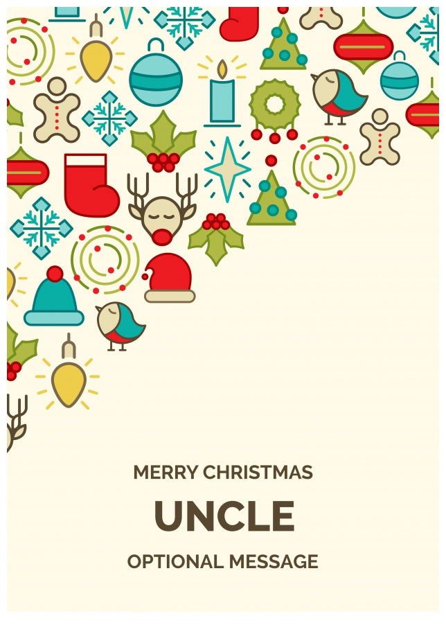 Merry Christmas Card for Uncle - Christmas Icons