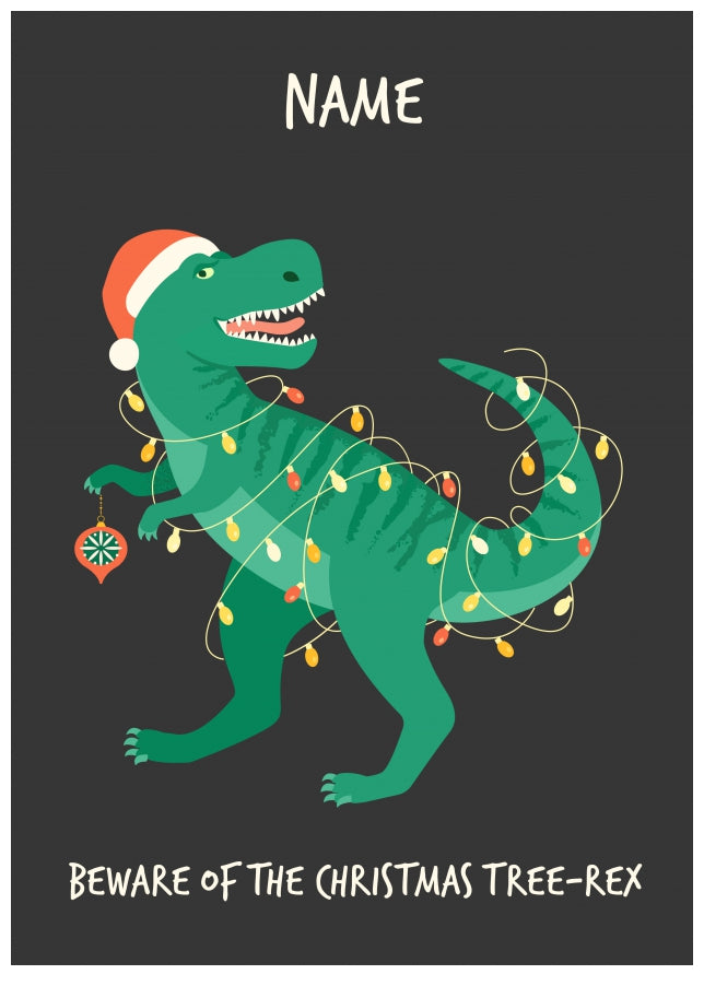 Personalised Dinosaur Christmas Card - Tree Rex