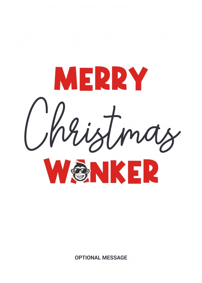 Adult Merry Christmas Card for Him, Husband, Co-Worker - W*nker!