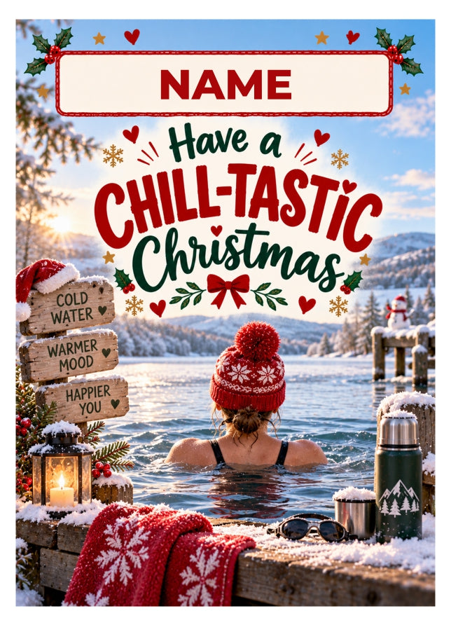 Personalised Cold Water Therapy Christmas Card
