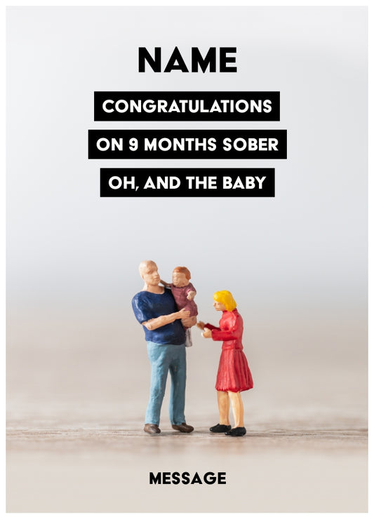 Congrats On 9 Months Sober Card