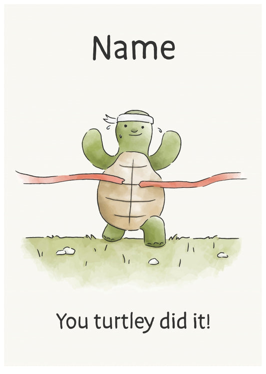 Well Done You Did It Card - Turtley Did It - Funny Congratulations on New Job Exam Results Cards