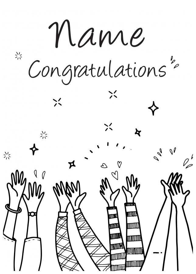 Personalised Congratulations Cards - Clapping Hands