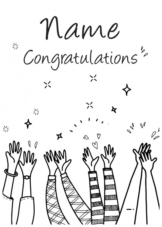 Personalised Congratulations Cards - Clapping Hands