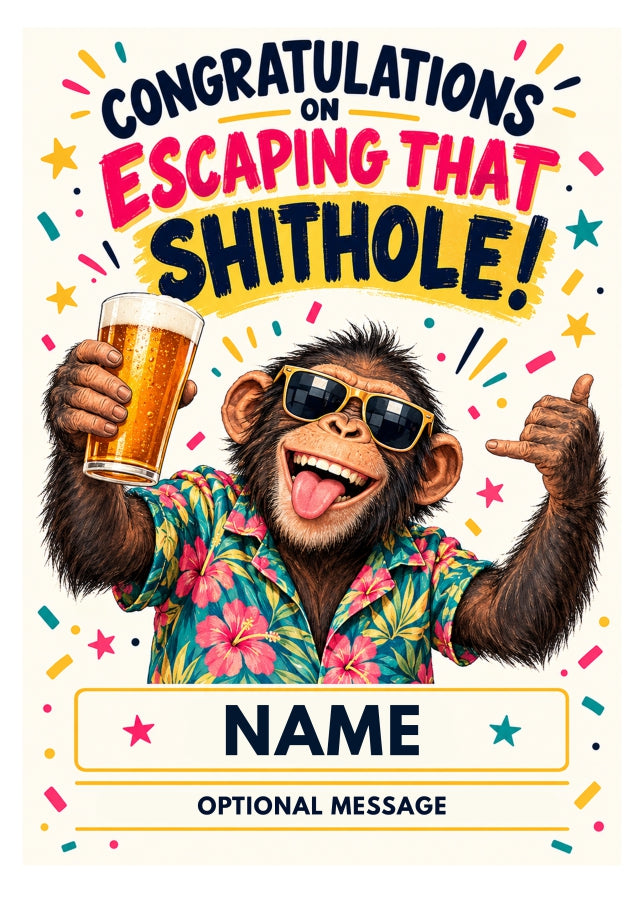 Congratulations New Job Card and Personalised Leaving Card