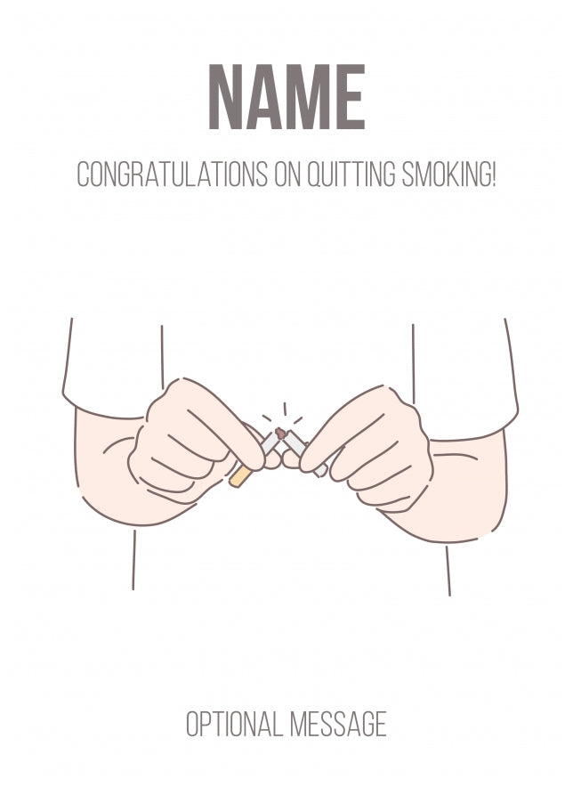 Personalised Congratulations Card - Quitting Smoking