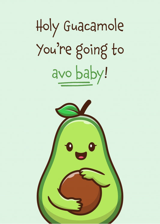 Congratulations Pregnant Card Parents to be Card - Avocado Avo Baby