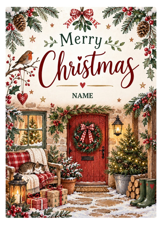 Personalised Cottagecore Christmas Card