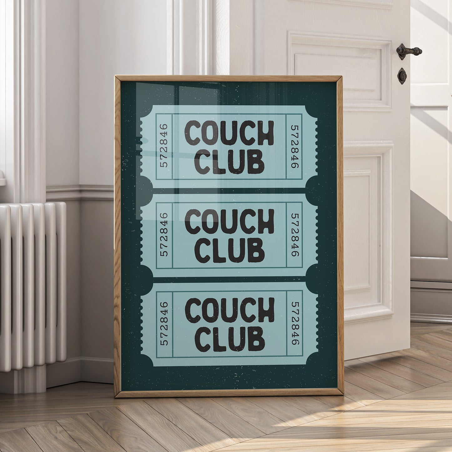 Couch Club Print - Retro Ticket - Digital Download