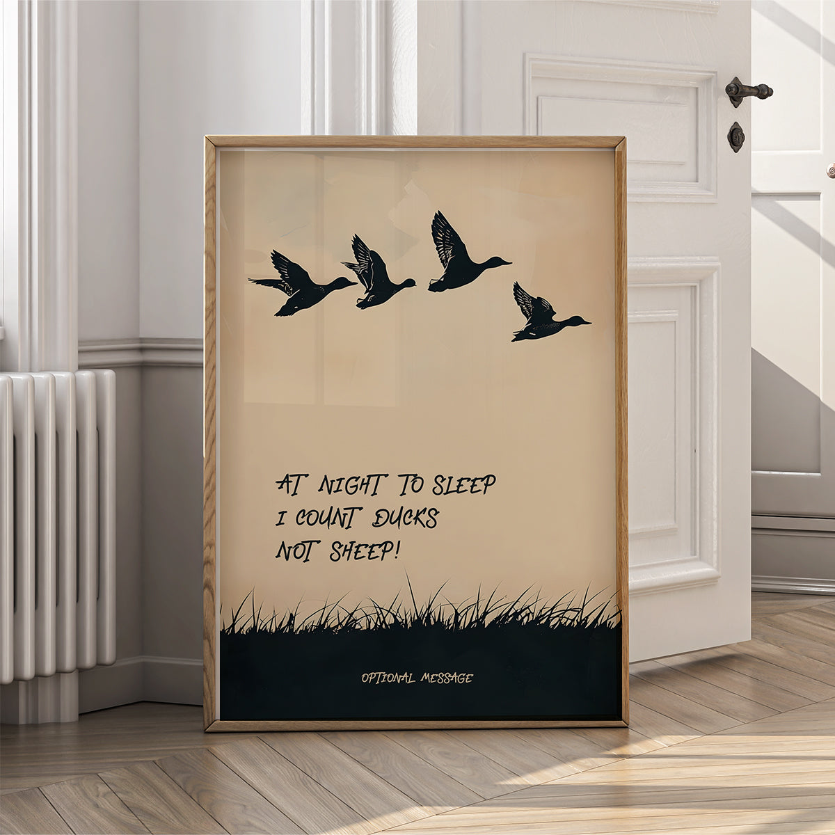 Bedroom Wall Art Print - At Night To Sleep Duck Artwork - {VARIATION}