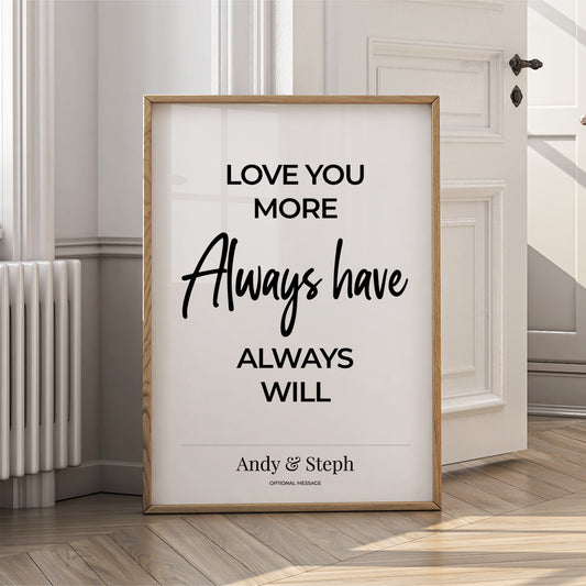 Couples Affirmation Poster - Love You More Always Have - {VARIATION}