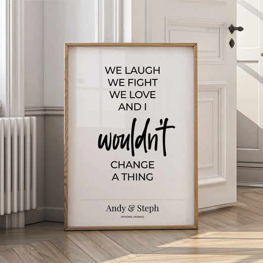 Couples Affirmation Poster - We Laugh, Fight, Love - {VARIATION}