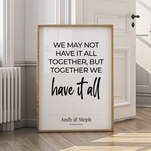 Couples Affirmation Poster - Together We Have It All - {VARIATION}