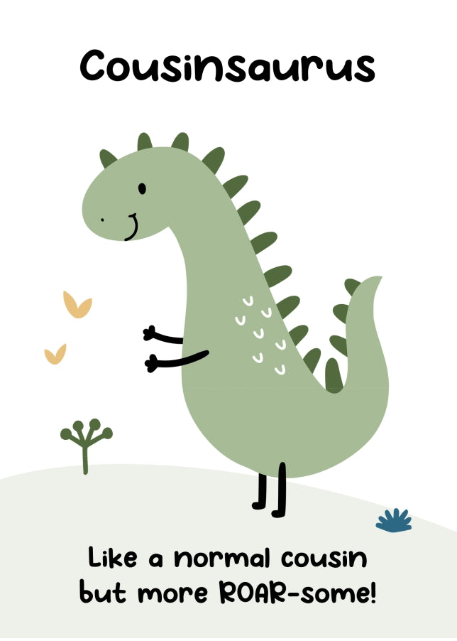 Cousin Birthday Card - Dinosaur Cousinsaurus Cards