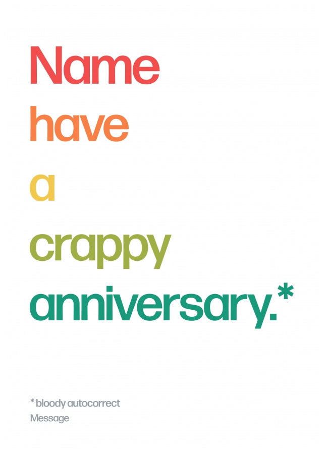 Personalised Crappy Anniversary Card