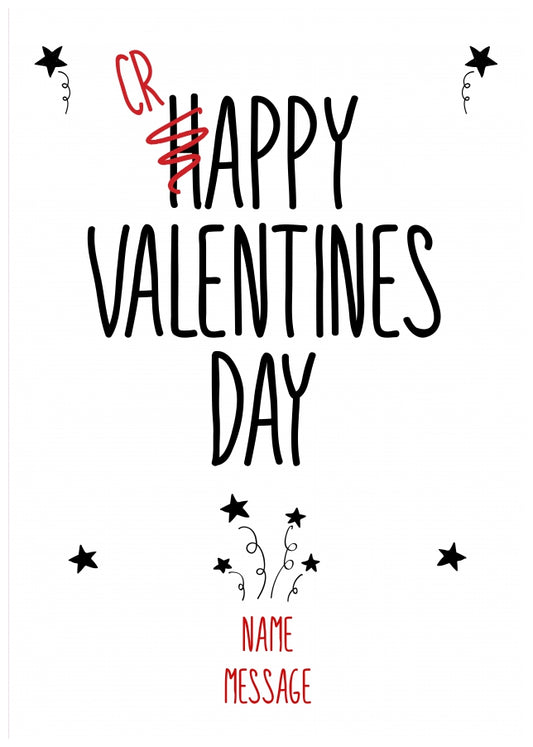 Personalised Crappy Valentines Day Card for Husband or Wife