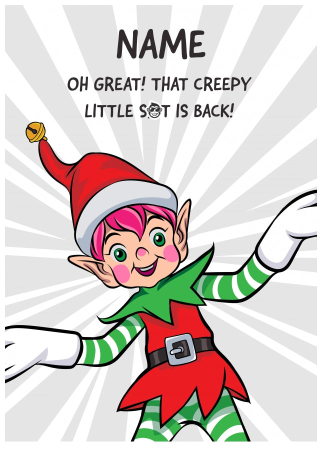 Elf Arrival Card for Parents - I'm Back! Creepy Little S*it Adult Humo ...