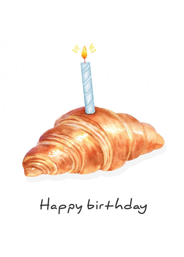 Funny Birthday Card - Happy Birthday Croissant! Humorous Birthday Card for Men, Women