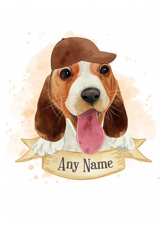 Personalised Cute Boy Beagle Card