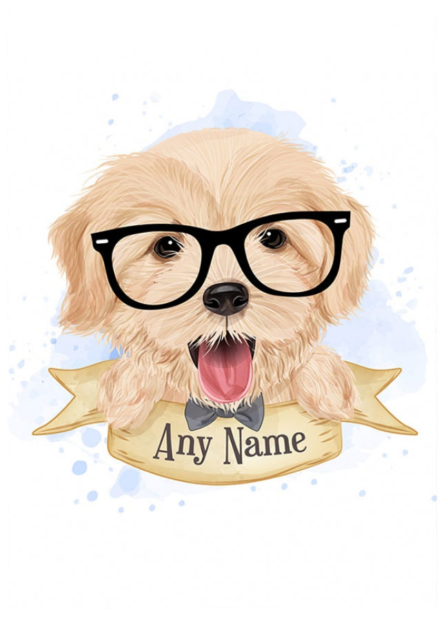 Personalised Cute Golden Retriever Card (boy)