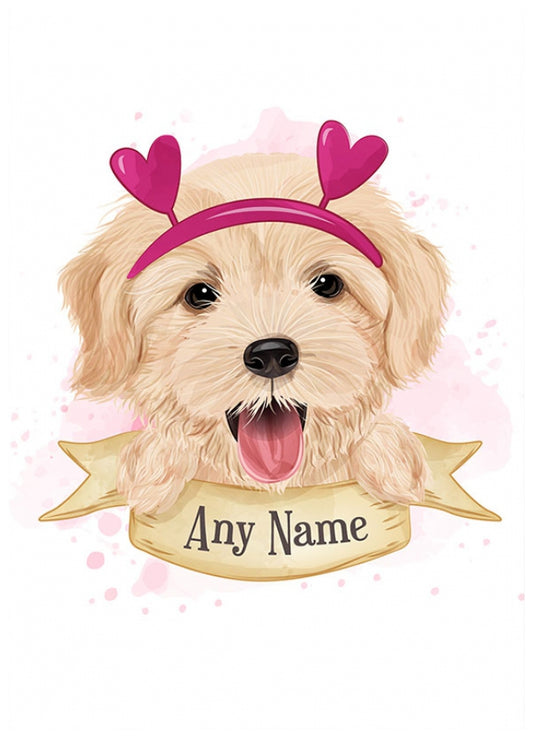 Personalised Cute Golden Retriever Card (girl)