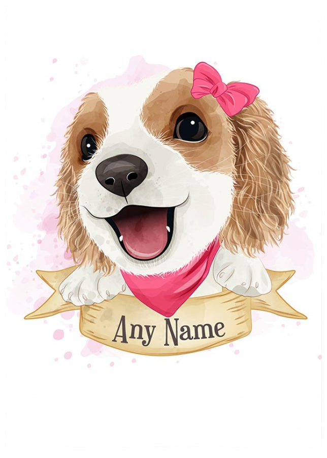 Personalised Cute Girl Puppy Card