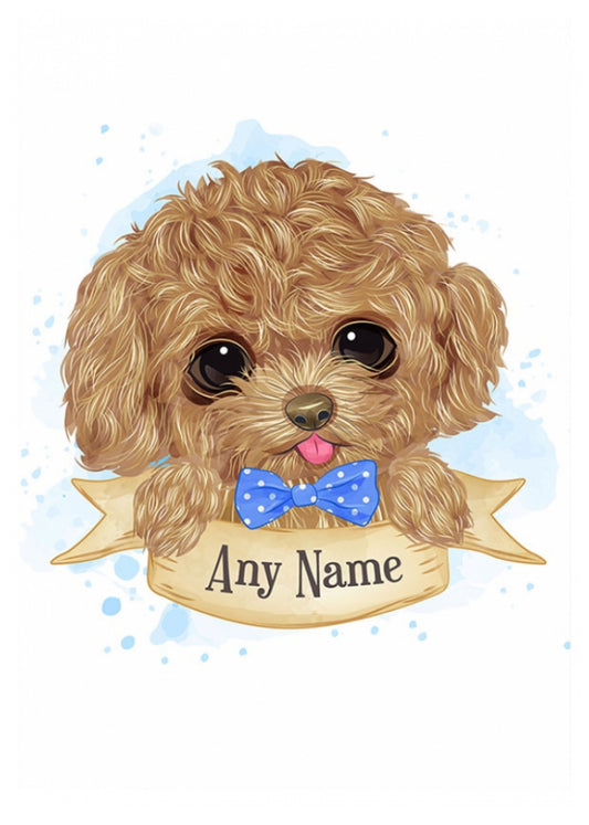 Personalised Cute Toy Poodle Card (boy)