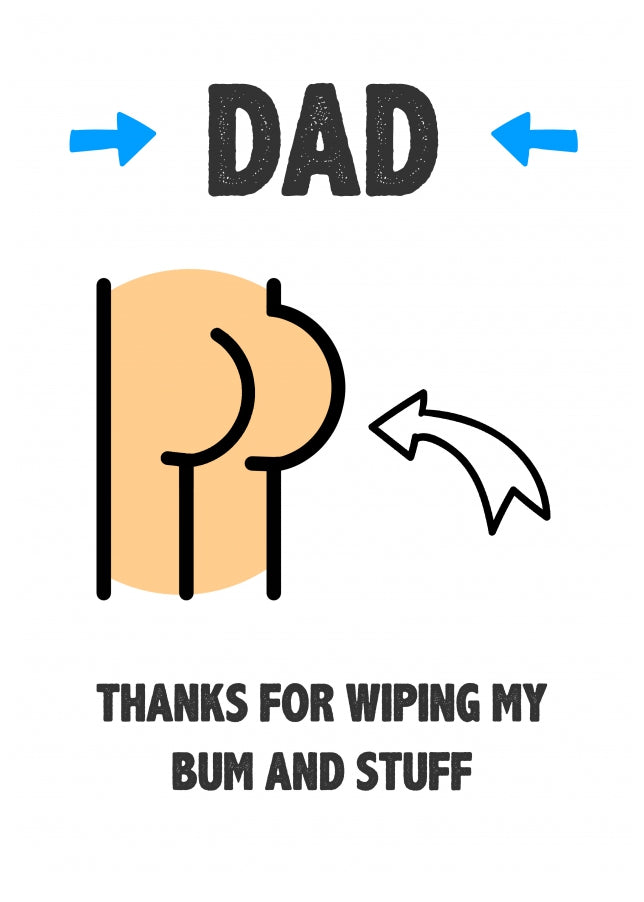 Personalised Dad, thanks for wiping my bum and stuff card