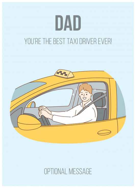 Personalised Birthday Cards for Dad - Dad's Taxi