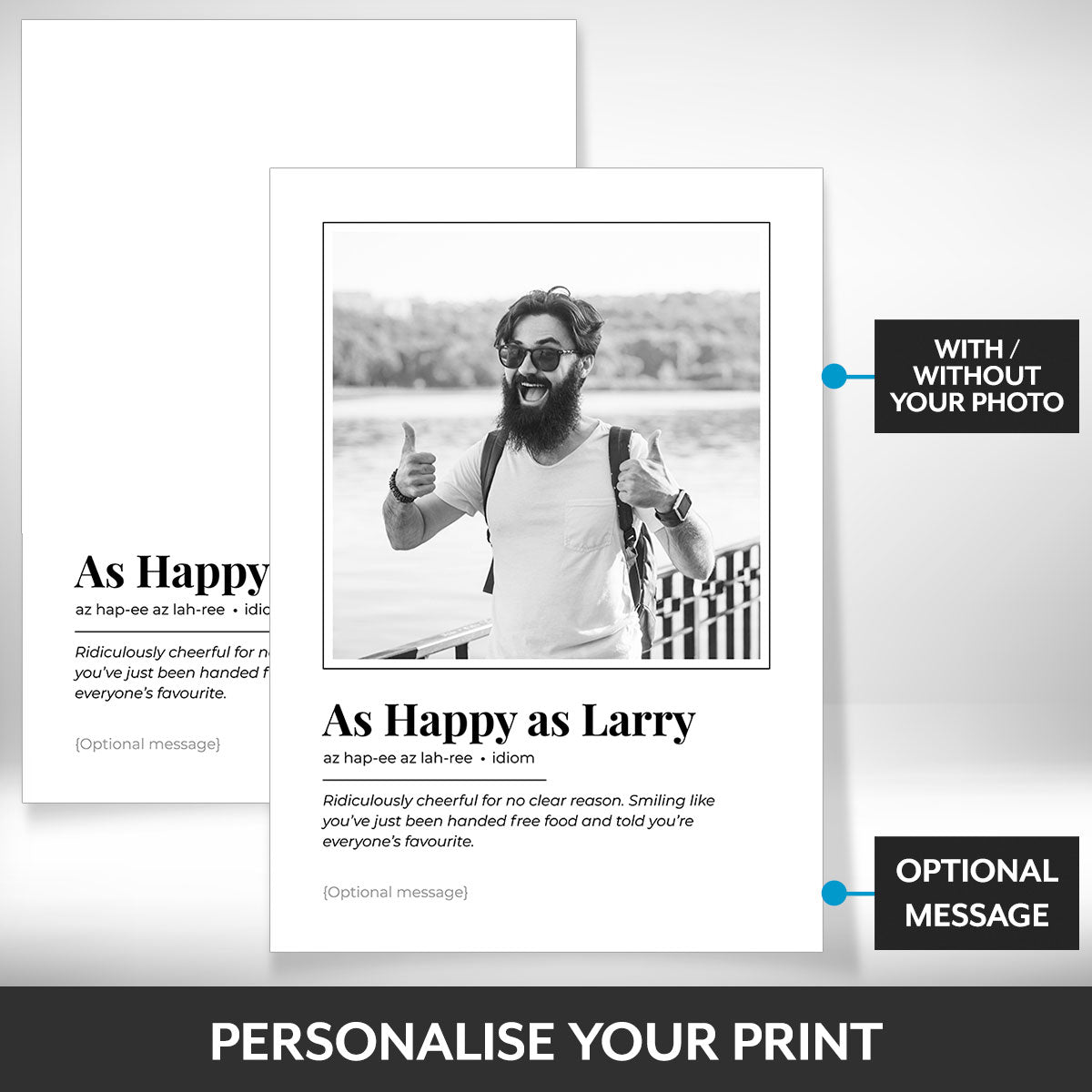 What can be personalised on this funny photo frame