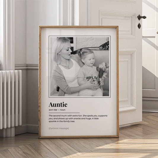 Personalised Wall Art Print for Auntie - Definition Poster - {VARIATION}