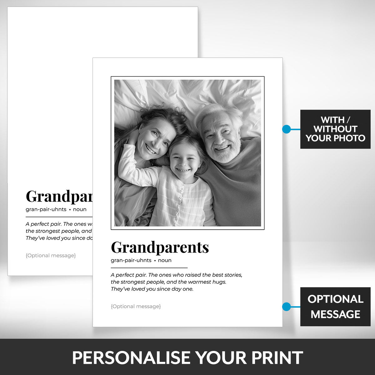 What can be personalised on this personalised gifts for grandparents