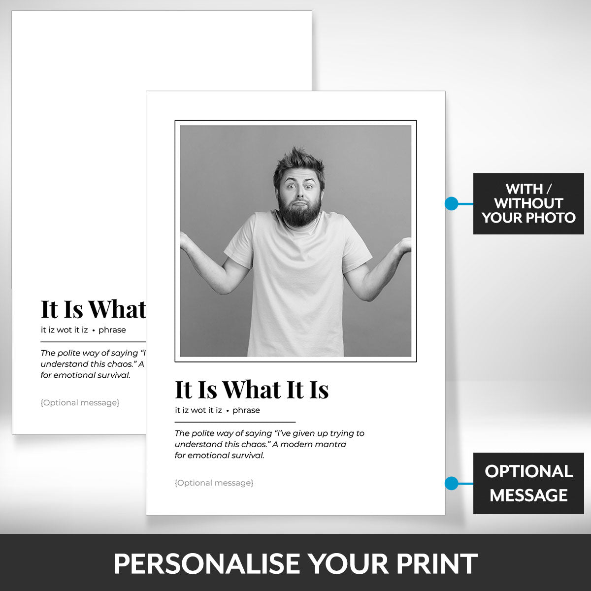 What can be personalised on this funny photo frame