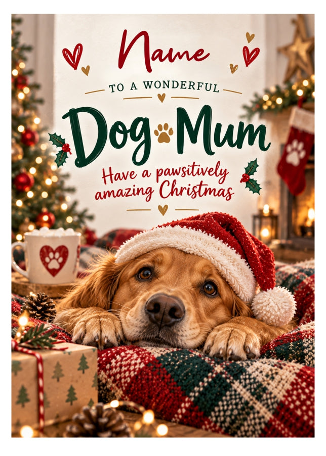 Personalised Dog Mum Christmas Card