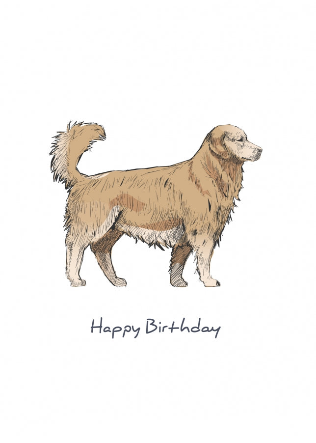 Golden Retriever Birthday Card for Dog Dad, Mum or Birthday Card from Dog!