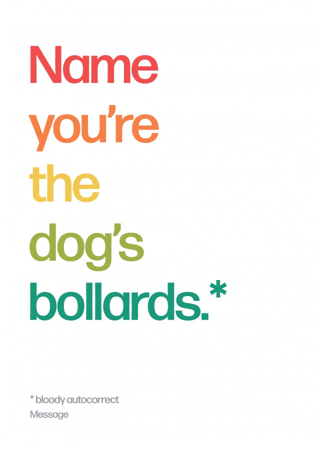 Personalised Dogs Bollards Card