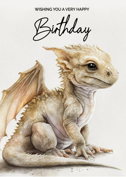 Dragon Birthday Card for Men, Women or a Child - Dragon Greeting Card