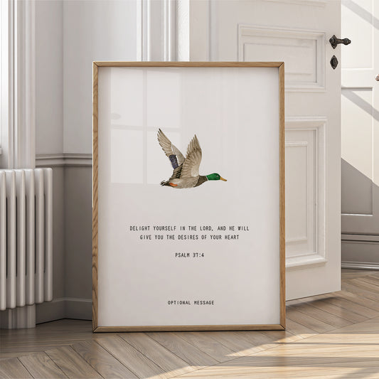 Religious Wall Art Print - Mallard Duck Bible Verse Artwork - {VARIATION}