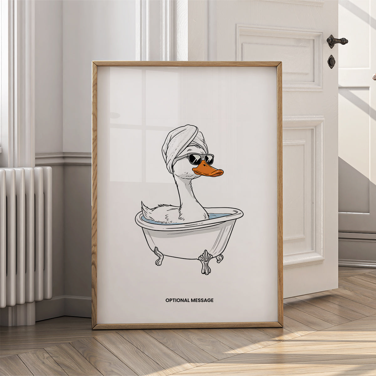 Bathroom Wall Art Print - Fun Duck in a Bath - {VARIATION}