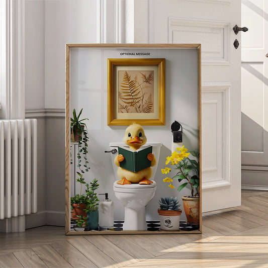 Bathroom Wall Art Print - Fun Duck on the Toilet - {VARIATION}