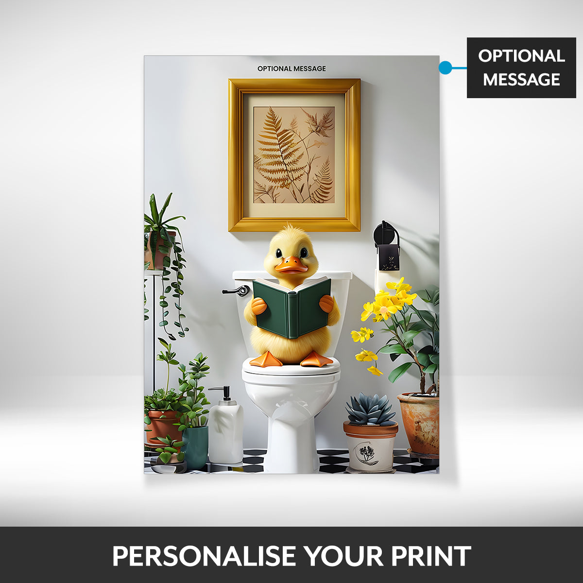 What can be personalised on this bathroom pictures and wall art