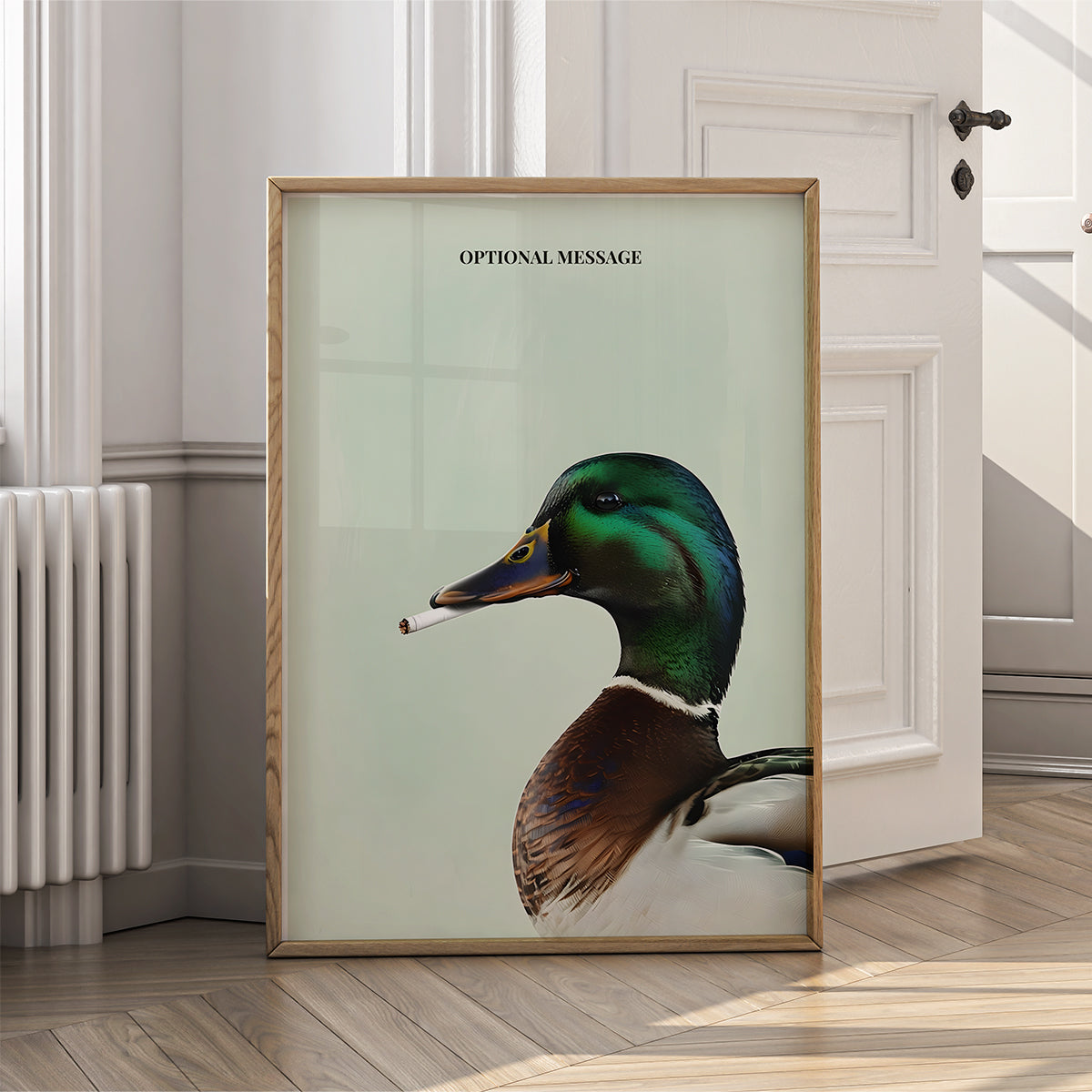 Living Room Wall Art Print - Smoking Mallard Duck Poster - {VARIATION}